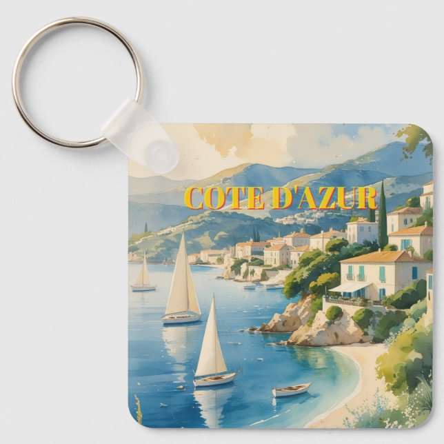 Chaveiro Estilo Vintage Cote D'Azur Viagem francês (Frente)