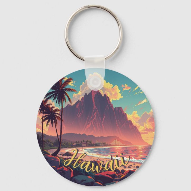 Chaveiro Estilo Vintage Viagem Honolulu Médio Havaiano - Pa (Frente)