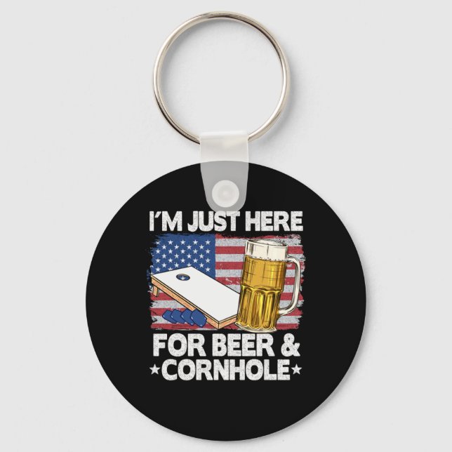 Chaveiro Estou Aqui Para Beer Cornhole American Flag Corn (Frente)