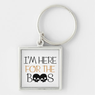 Chaveiro Estou aqui para os Boos - Skull Halloween Pun