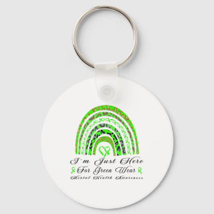 Chaveiro Estou aqui para Visto verde Rainbow Mental Health