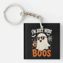 Chaveiro “Estou Aqui Só Para Boos” Design de Fantasma