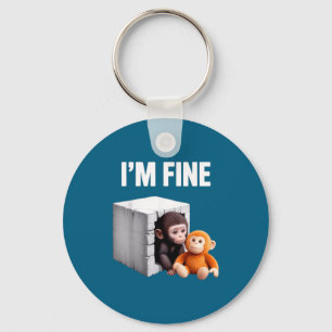 Chaveiro Estou bem macaco bebê fofo ansiedade meme humor