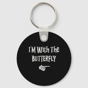Chaveiro Estou com a borboleta de Halloween Casais engraçad