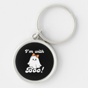 Chaveiro Estou Com Boo Estilo Retrô Divertido