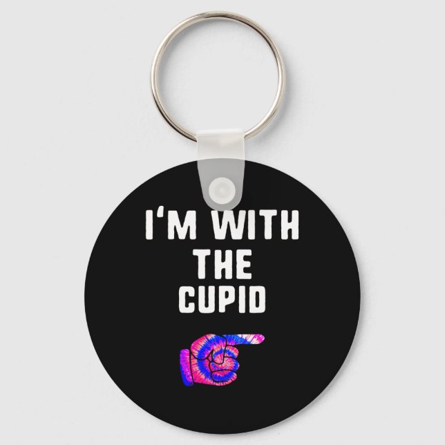 Chaveiro Estou com Cupid Tie Dye Halloween combinando com o (Frente)
