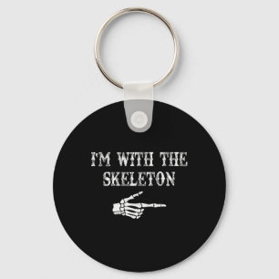Chaveiro Estou com o Casal do Skeleton Halloween Costum