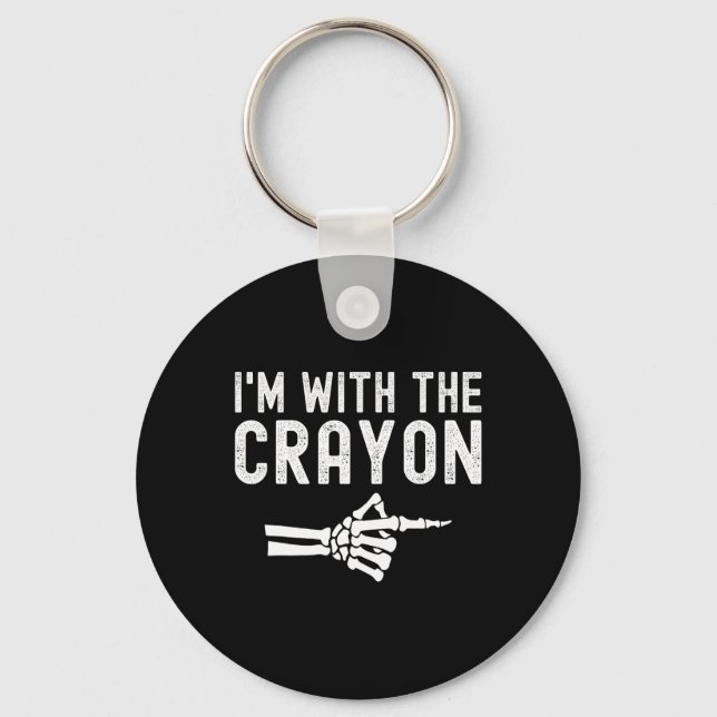 Chaveiro Estou com o Crayon, esqueleto engraçado, Coupl de  (Frente)