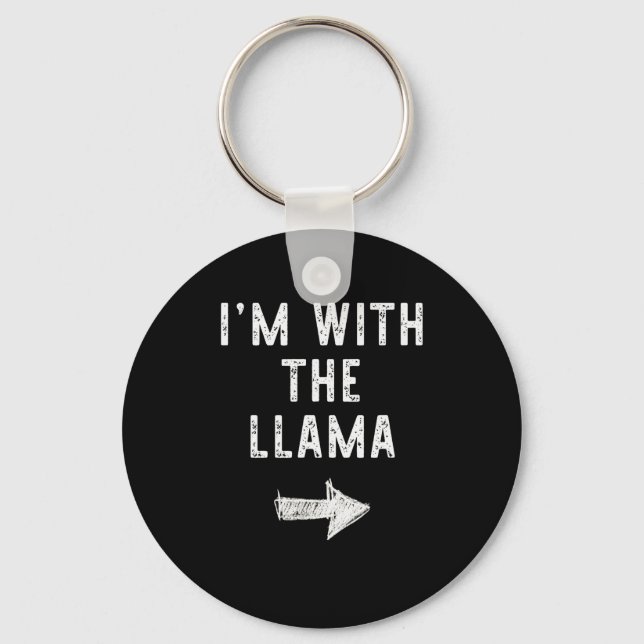 Chaveiro Estou Com O Llama Roupa de Casal Divertida de Hall (Frente)
