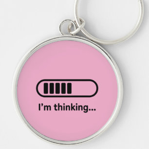 Chaveiro Estou Pensando... Barra de Progresso Rosa Minimali