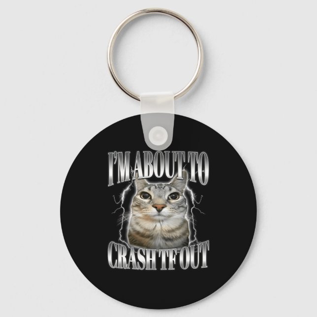 Chaveiro Estou Prestes a Desmaiar Gato Olhando Fixamente En (Frente)