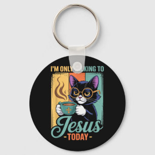 Chaveiro Estou Só Falando Com Jesus Hoje Gato Preto Cristão