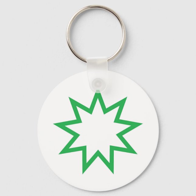 Chaveiro Estrela de Bahai verde (Frente)
