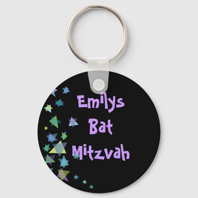 Chaveiro Estrela de David Black Key Chain Bar Bat Mitzvah G (Frente)