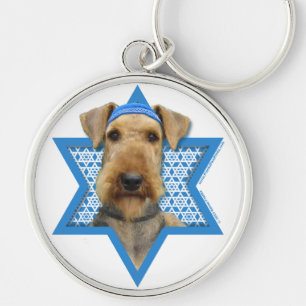 Chaveiro Estrela de David de Hanukkah - Airedale Terrier