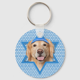Chaveiro Estrela de David de Hanukkah - golden retriever -