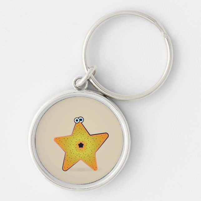 Chaveiro Estrela-do-mar de desenho animado (Frente)
