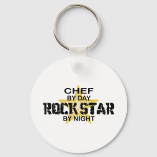 Chaveiro Estrela do rock do cozinheiro chefe em a noite
