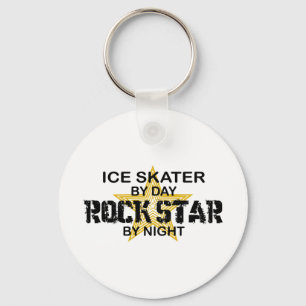 Chaveiro Estrela do rock do patinador de gelo em a noite
