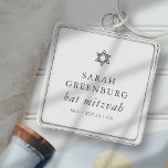 Chaveiro Estrela Elegante Moderna Simples de David Bat Mitz<br><div class="desc">Design é composto por tipografia sans serif e por tipografia cursiva de escrita lúdica sobre um fundo simples. Disponível aqui: http://www.zazzle.com/store/selectpartysupplies</div>