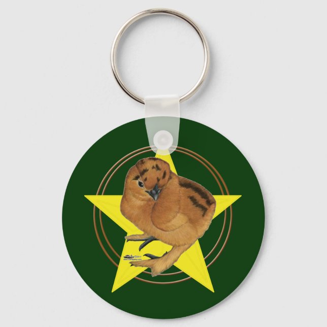 Chaveiro Estrela Pintinho Vermelha Silkie (Frente)