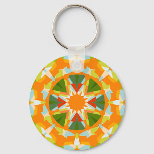 Chaveiro Estrela Verde Brilhante Laranja Brilhante Boho Kit