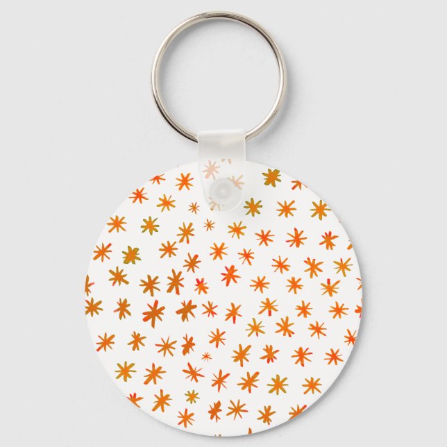 Chaveiro Estrelas aquarelas - laranja (Frente)