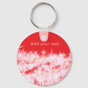 Chaveiro Estrelas brilhantes cor-de-rosa vermelho simples a