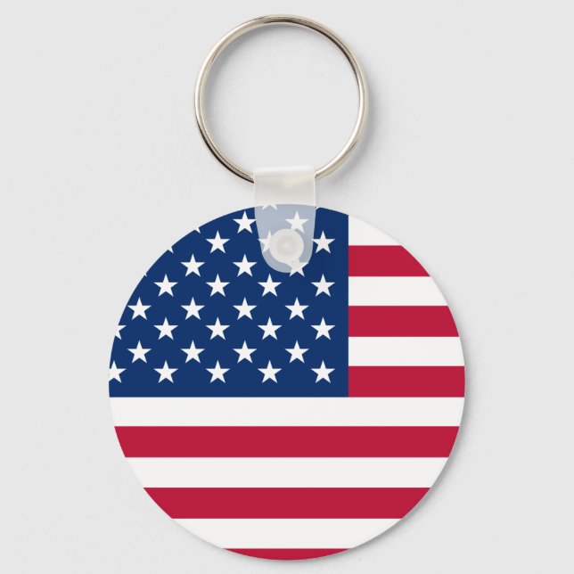 Chaveiro Estrelas e faixas de bandeira americanas (Frente)