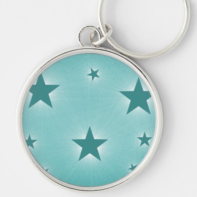 Chaveiro Estrelas no Night Sky Premium Chaveiro, Teal (Frente)
