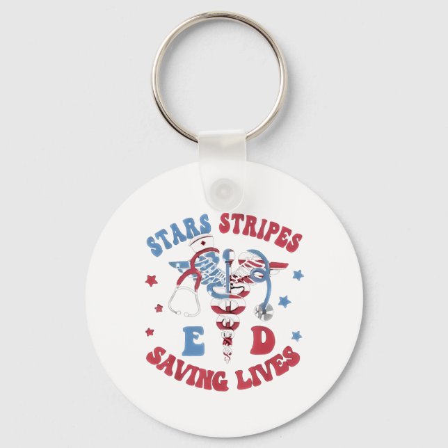 Chaveiro Estrelas Stripes E D Salvando Vidas (Frente)