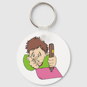 Chaveiro Estudante Estudando Duro