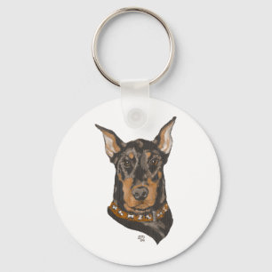 Chaveiro Estudo da Cabeça do Doberman Pinscher
