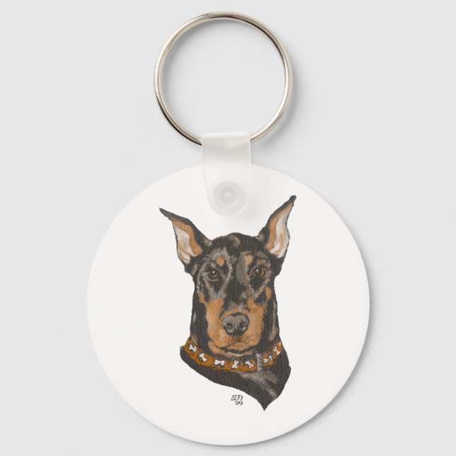 Chaveiro Estudo da Cabeça do Doberman Pinscher (Frente)