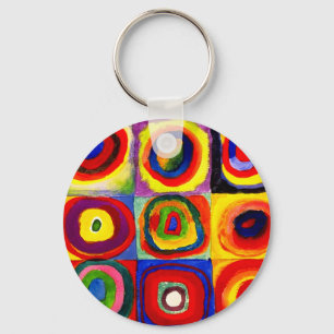 Chaveiro Estudo de cor de Kandinsky Quadrados Círculos Arte