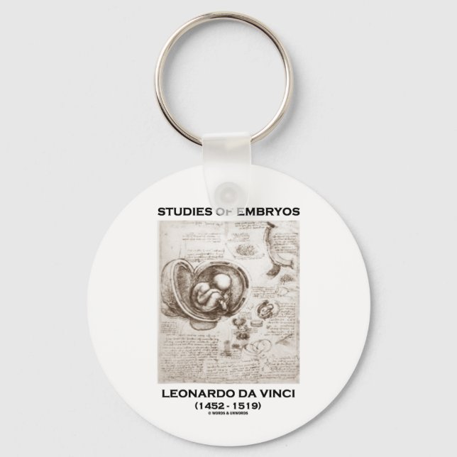 Chaveiro Estudos De Embriões (Leonardo da Vinci) (Frente)