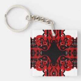 Chaveiro Eternal Abstract Red Black White Fluid Art
