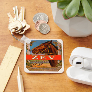 Chaveiro Etiqueta De Cigarros Vintage, Cavalos Raça Zev Col