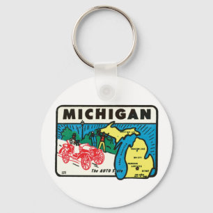Chaveiro Etiqueta do estado de Michigan MI das viagens