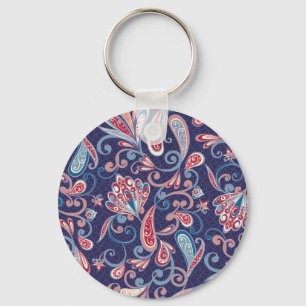 Chaveiro Étnico Floral: Abstrato Oriental sem carne.