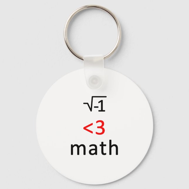 Chaveiro Eu <3 matemática! (Frente)