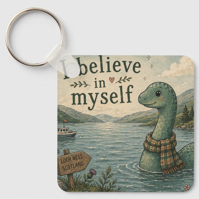 Chaveiro Eu acredito em mim mesmo Monstro do Lago Ness capr (Frente)