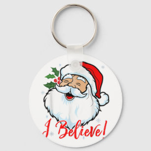 Chaveiro Eu Acredito Em Papai Noel T-Shirt Engraçado Natal