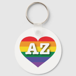Chaveiro Eu adoro Arizona Rainbow Heart