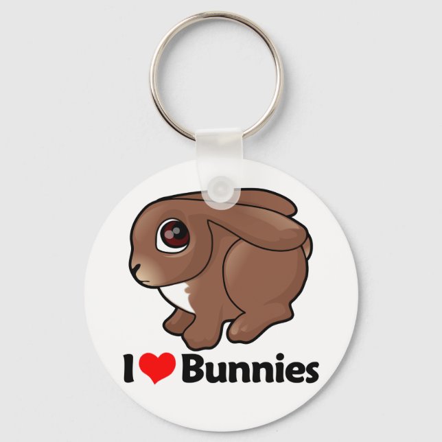 Chaveiro Eu Adoro Bunnies (Frente)