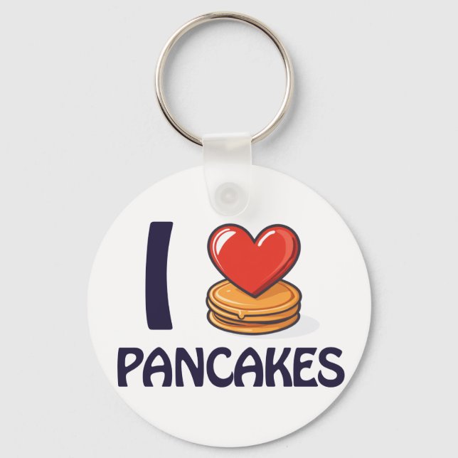 Chaveiro Eu adoro Camiseta Pancakes (Frente)