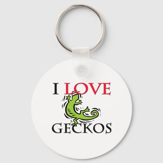 Chaveiro Eu Adoro Geckos (Frente)