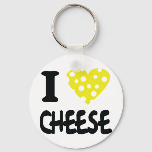 Chaveiro Eu adoro ícone de queijo