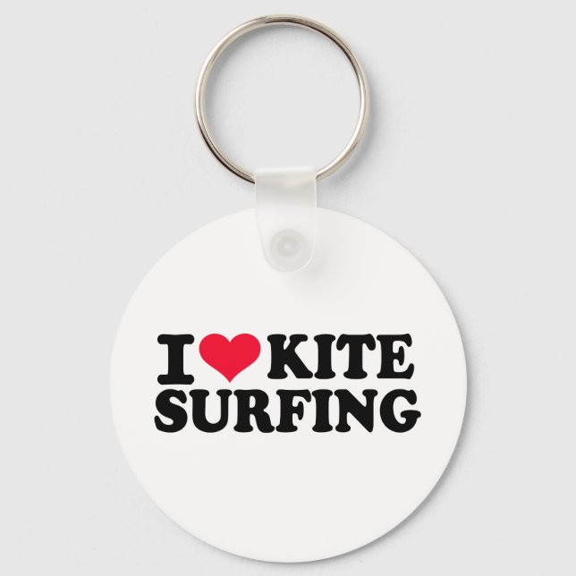 Chaveiro Eu adoro Kitesurfing (Frente)