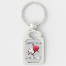 Chaveiro Eu Adoro Livros E Piano, Autêntica Arte Livre